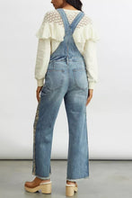 Load image into Gallery viewer, Anthropologie Overalls Womens Denim Flared Distressed Leopard Stripe Pilcro Lex
