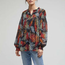 Load image into Gallery viewer, Anthropologie Women's Floral Smocked Peplum Hem Balloon Sleeve Chiffon Top XS - Luxe Fashion Finds