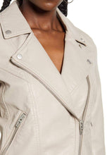 Load image into Gallery viewer, Blanknyc Women’s Moto Vegan Faux Leather Crop Off White Jacket - Large