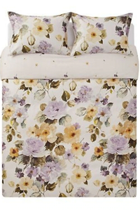 Boutique Queen Duvet Cover Set 3-Piece Floral Cotton 92x90;  Oeko-Tex Reversible