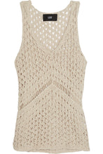 Load image into Gallery viewer, LINE Women&#39;s Sasha Sleeveless Crochet Cotton V-Neck Open-Knit Beige Tank Top - Luxe Fashion Finds
