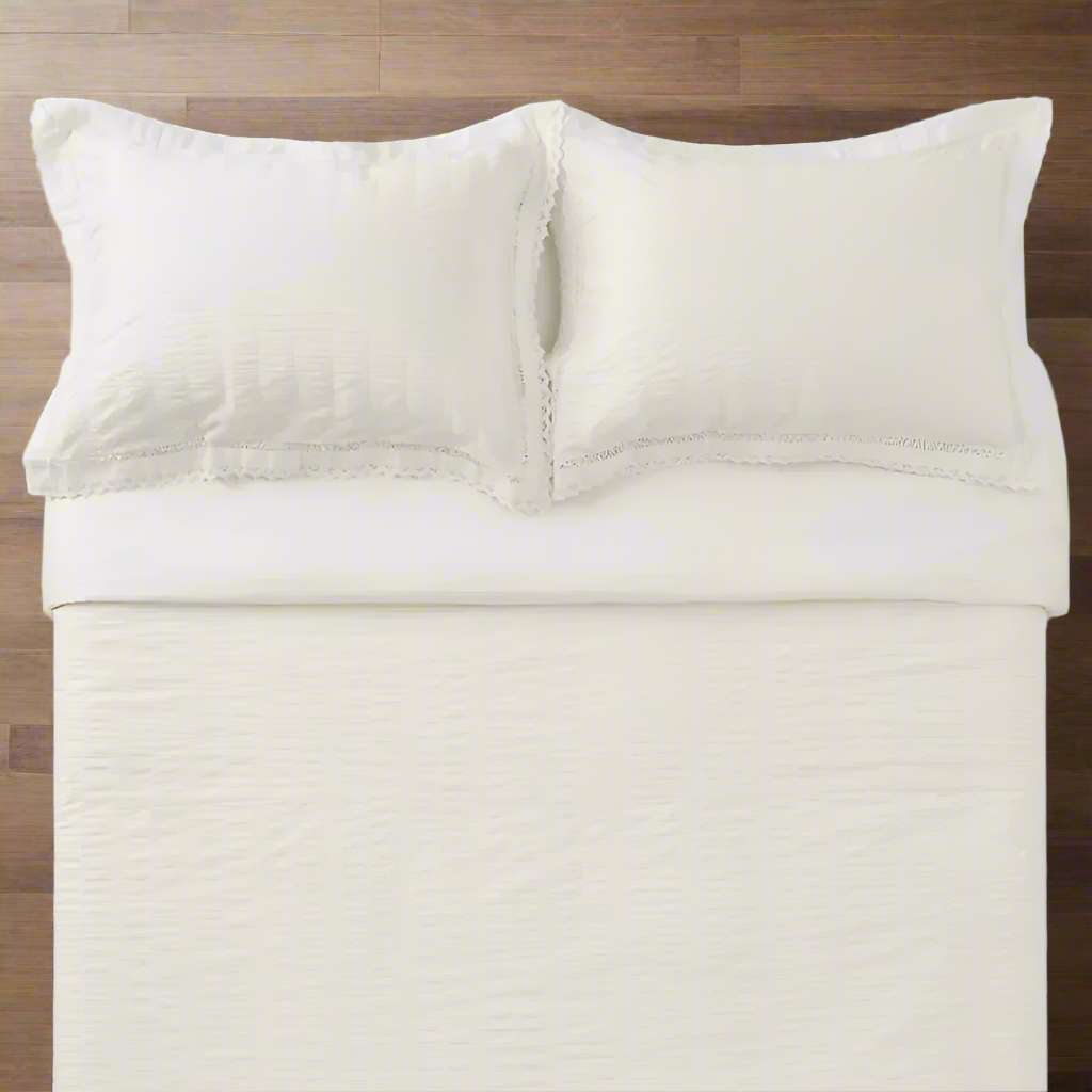 Christine Dovey Queen/Double Duvet Cover Set 3-Piece Off White Cotton