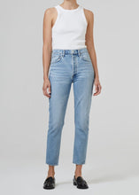 Load image into Gallery viewer, Citizens of Humanity Jeans Womens Blue High Rise Button Fly Jolene Straight, Mirja