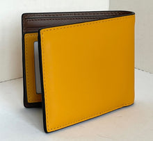 Load image into Gallery viewer, Coach Men’s 3 In 1 Wallet In Colorblock Signature Canvas Leather, Yellow C4333