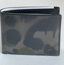 Load image into Gallery viewer, Coach Wallet Mens Gray Leather Slim Billfold Bifold Wild Beast Boxed 25273