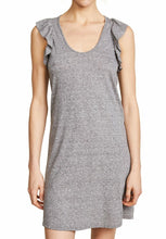 Load image into Gallery viewer, Current Elliott Dress Womens Large Gray Scoop Neck Ruffle Cadence Jersey Mini