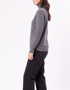 Equipment Womens Delafine Turtleneck Cashmere Long Sleeve Gray Sweater
