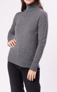 Equipment Womens Delafine Turtleneck Cashmere Long Sleeve Gray Sweater