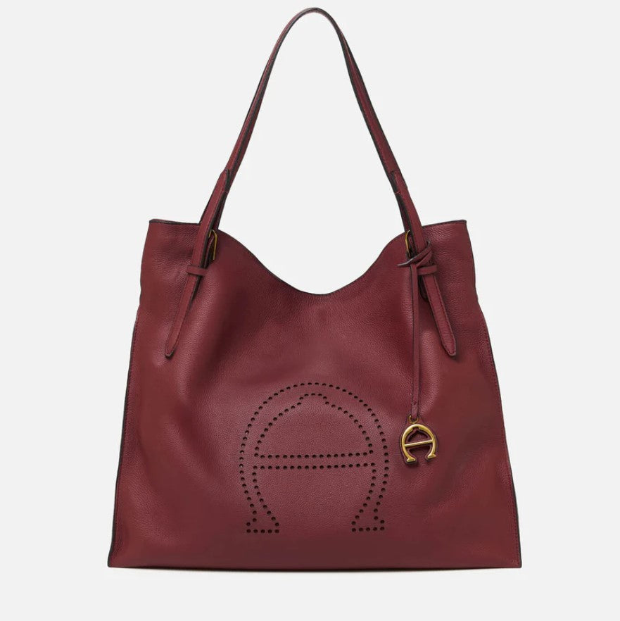 Etienne Aigner Stella Tote Womens Red Leather Medium Shoulder Bag