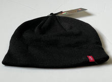 Load image into Gallery viewer, Levis Men’s Slouchy Stretch Rib Knit Logo Ribbed Black Beanie Hat, OS