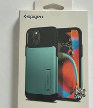 Load image into Gallery viewer, Spigen iPhone 12/12 Pro Case Blue Slim Armor Kickstand Shock Protection