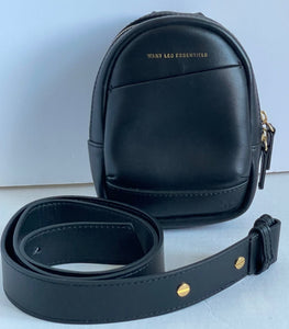 Want Les Essentiels Mini Luka Small Pouch Pack Black Leather Belt Bag, Unisex