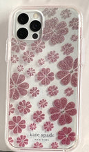 Load image into Gallery viewer, Kate Spade iPhone 12/12 Pro Pink Glitter Spade Flower Protective Hardshell Case, NIB