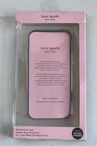Kate Spade iPhone 12 and 12PRO Glitter Spade Flower Hardshell Black Case **
