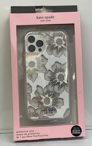 Kate Spade iPhone 12/12 Pro Case Magsafe Hollyhock Flower Protective Hard Shell 6.1"