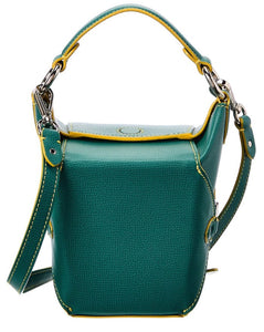 Jeff Wan Crossbody Womens Lunch Box 11 Green Leather Top Handle Mini Bag