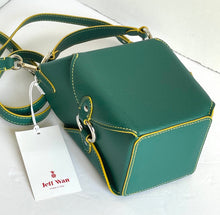 Load image into Gallery viewer, Jeff Wan Crossbody Womens Lunch Box 11 Green Leather Top Handle Mini Bag