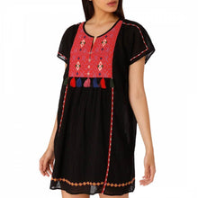 Load image into Gallery viewer, Joie Dress Womens Large Black Short Sleeve Lucretia Mini Cotton Embroidered