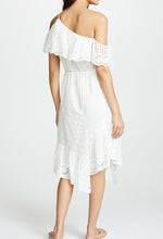 Load image into Gallery viewer, Joie Dress Womens Small White One Shoulder Midi Eyelet Cotton Ruffled, Corynn