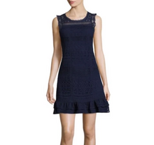 Load image into Gallery viewer, Joie Women&#39;s Lindell Shift Dress,, Sleeveless Cotton Lace Ruffle Blue - Large