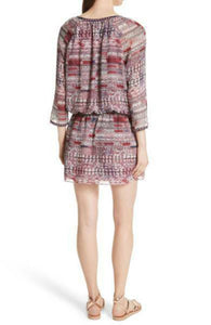 Joie Women's Aili V-Neck Long Sleeve Blouson Silk Georgette Mini Dress - XS