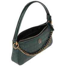 Load image into Gallery viewer, Kurt Geiger Women’s Shoreditch Small Croc Embossed Leather Shoulder Bag, Green