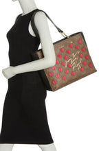 Load image into Gallery viewer, Karl Lagerfeld Adele Tote Shoulder Bag Womens Brown Large Heart Vegan Leather