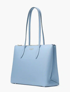 Kate Spade Women’s All day Large Work Laptop Tote Leather Zip-Top Blue Bag