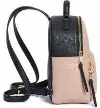 Load image into Gallery viewer, Kate Spade Backpack Womens Small Beige Keleigh Pebbled Leather Black Trim Bag
