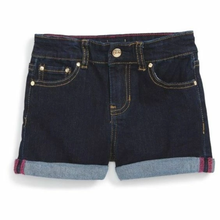 Load image into Gallery viewer, Kate Spade Denim Jean Shorts with Rolled Cuffs. Indigo Blue Stretch Zip  Girl 5Year