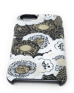Kate Spade iPhone 8, 7, 6, 6s Case Floral Hardshell Bumper Black/Gold/Wh