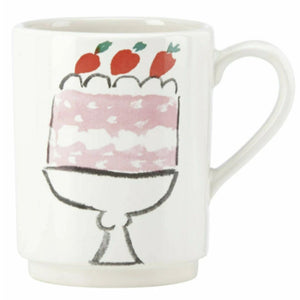 Kate Spade Mug 12oz Set of 4 White Stoneware Coffee Tea Cup Pretty Pantry Cake