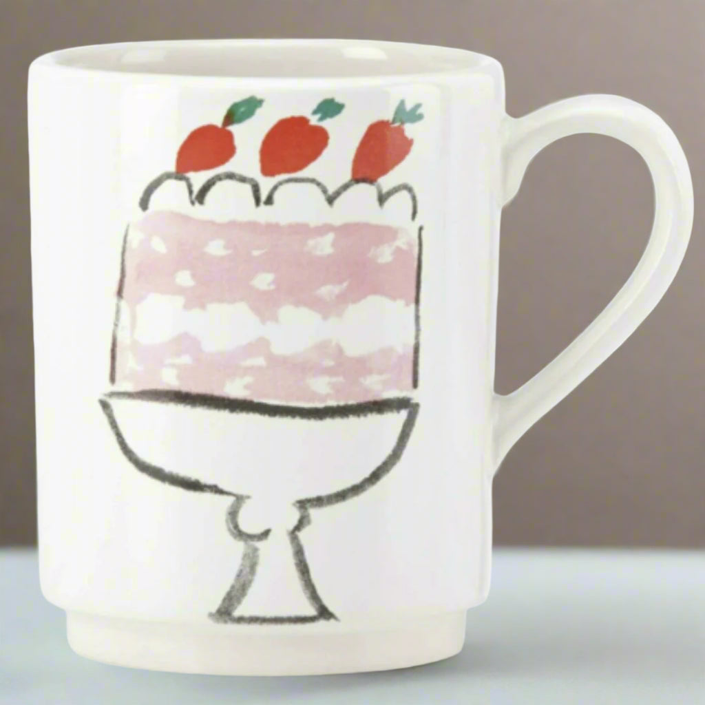 Kate Spade Stoneware Mug Pretty Pantry Cake 12oz White Coffee Tea Cup Lenox