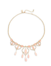 Load image into Gallery viewer, Kate Spade Necklace Womens Bib Pink Statement Gold-Plated Crystal Pave 18 in