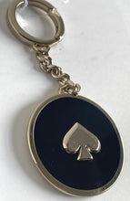 Load image into Gallery viewer, Kate Spade Women’s Round Gold Tone Black Enamel Keychain Keyfob Bag Charm