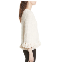 Load image into Gallery viewer, Kate spade textured cotton pullover with tonal tassels for women