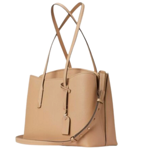 Kate Spade Tote Womens Beige Large Leather Margaux Top Zip Shoulder Ba –  Luxe Fashion Finds