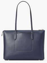 Load image into Gallery viewer, Kate Spade Tote Womens Large Blue All day Laptop Work Zip-Top Leather Bag