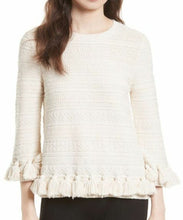 Load image into Gallery viewer, Kate spade textured cotton pullover with tonal tassels for women