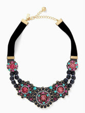 Load image into Gallery viewer, Kate Spade Women&#39;s Luminous Vintage Leather Crystal/Pearl Statement Necklace