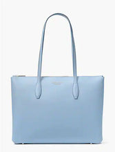 Load image into Gallery viewer, Kate Spade Women’s All day Large Work Laptop Tote Leather Zip-Top Blue Bag