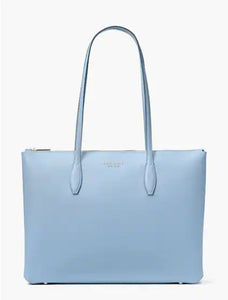 Kate Spade Women’s All day Large Work Laptop Tote Leather Zip-Top Blue Bag