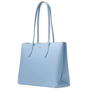 Kate Spade Tote Womens Large Blue All day Work Leather Zip-Top Shoulder Bag