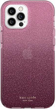 Load image into Gallery viewer, Kate Spade iPhone 12 &amp; 12PRO Case Purple Ombre Glitter Hardshell Bumper