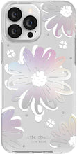 Load image into Gallery viewer, Kate Spade iPhone 12 or 13 PROMAX Case White Daisy Clear Bumper Hardshell