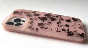 Kate Spade iPhone 12 and 12 PRO Case Pink Floral Magsafe Hardshell Bumper Case