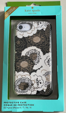 Load image into Gallery viewer, Kate Spade iPhone 8, 7, 6, 6s Case Floral Hardshell Bumper Black/Gold/Wh