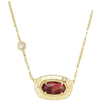 Load image into Gallery viewer, Kendra Scott Gold Plate Maroon Jade Stone Pendant Necklace, 15&quot; + 2&quot; extender