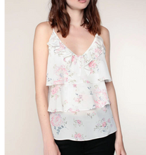 Load image into Gallery viewer, The Kooples Tank Top Womens Small Silk Camisole V-Neck Sleeveless Floral Off White