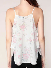 Load image into Gallery viewer, Kooples Top Womens Small Silk Camisole V-Neck Sleeveless Floral Off White